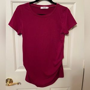 Maternity Short Sleeve Tee with Button Detail